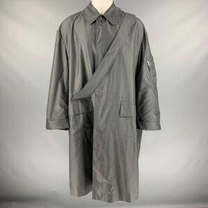 VINTAGE Size M Grey Polyester Windbreaker Coat